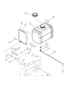 Standard Tank Assembly Diagram and Parts List for HF1748 55AF3D4V150-WAM Cub Cadet Lawn Mower